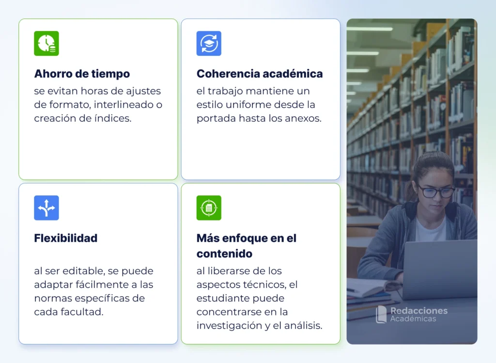 Ventajas de usar una plantilla TFG editable