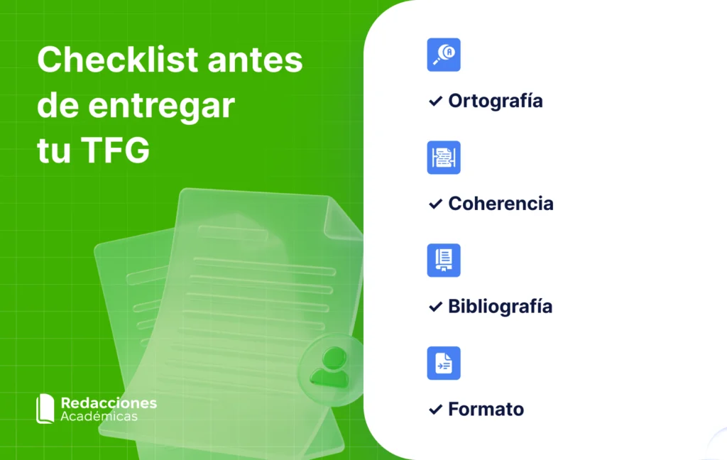 Checklist de revisión final de un TFG: ortografía, coherencia, bibliografía y criterios formales